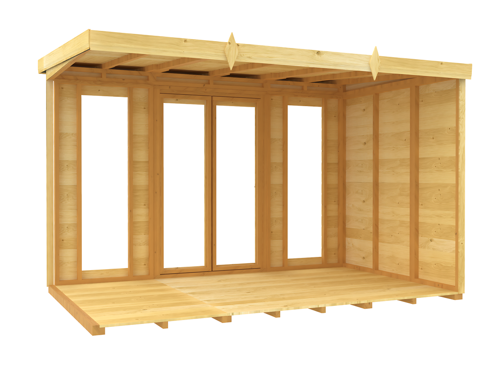 7ft x 10ft Pent Summer House (Full Height Window)