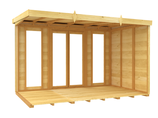 7ft x 10ft Pent Summer House (Full Height Window)
