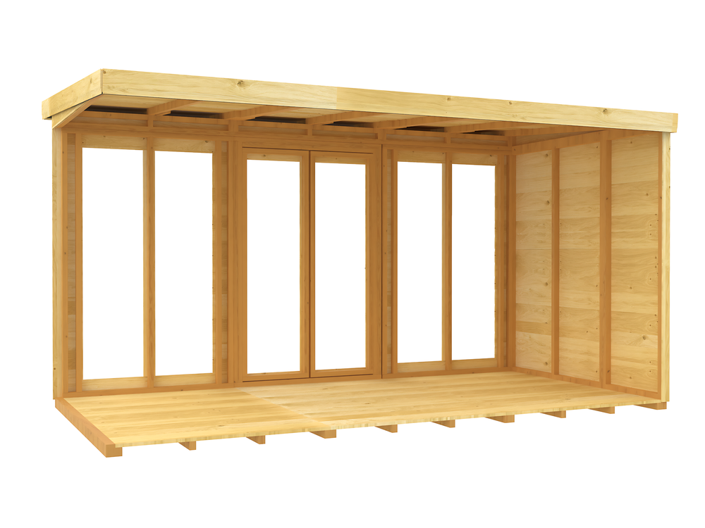 5ft x 12ft Pent Summer House (Full Height Window)