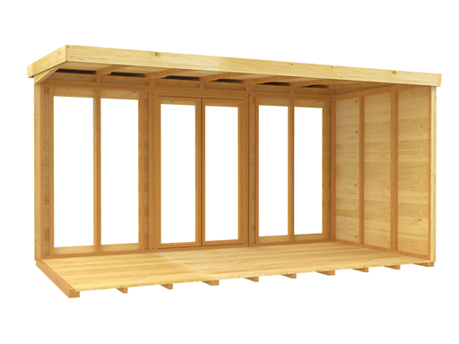 8ft x 12ft Pent Summer House (Full Height Window)