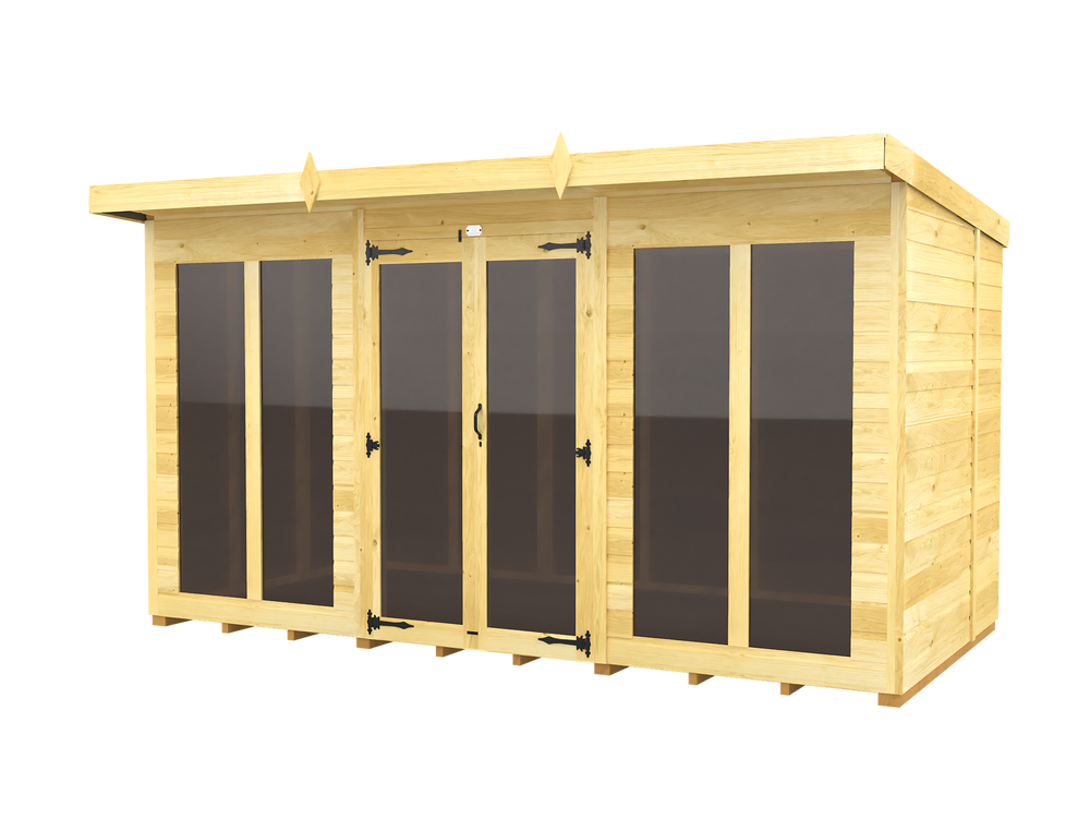 8ft x 12ft Pent Summer House (Full Height Window)