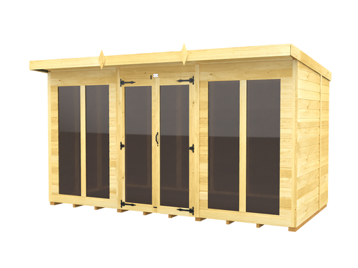 8ft x 12ft Pent Summer House (Full Height Window)