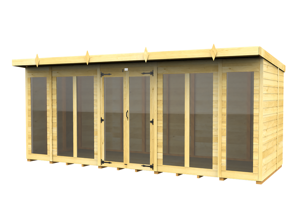7ft Pent Summer House (Full Height Window)