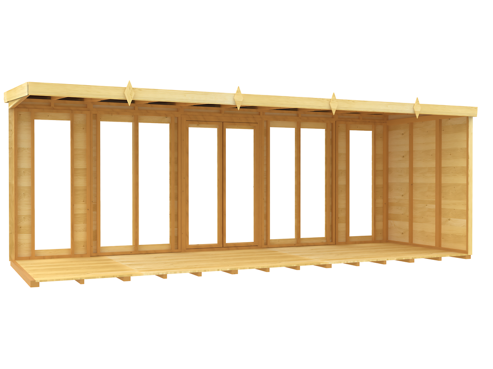 5ft x 18ft Pent Summer House (Full Height Window)