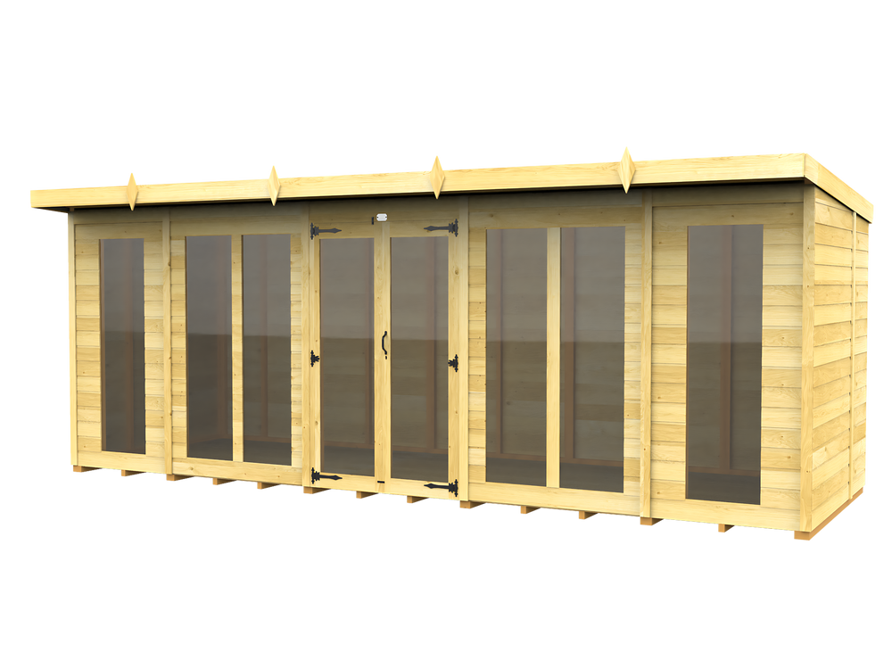 7ft Pent Summer House (Full Height Window)