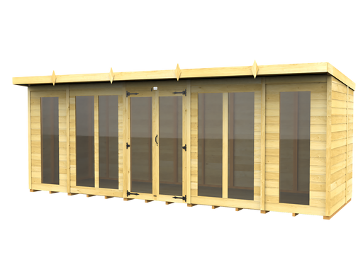 7ft Pent Summer House (Full Height Window)