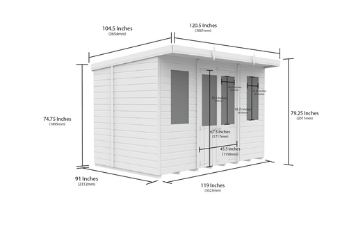 8ft x 10ft Pent Summer House