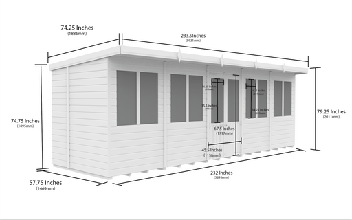 5ft x 20ft Pent Summer House