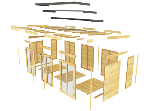8ft x 12ft Pent Summer House (Full Height Window)