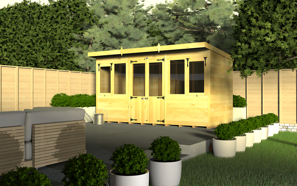 6ft x 18ft Pent Summer House