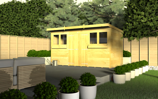 4ft x 18ft Pent Summer Shed