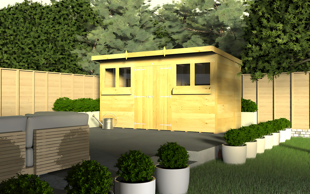4ft x 20ft Pent Summer Shed
