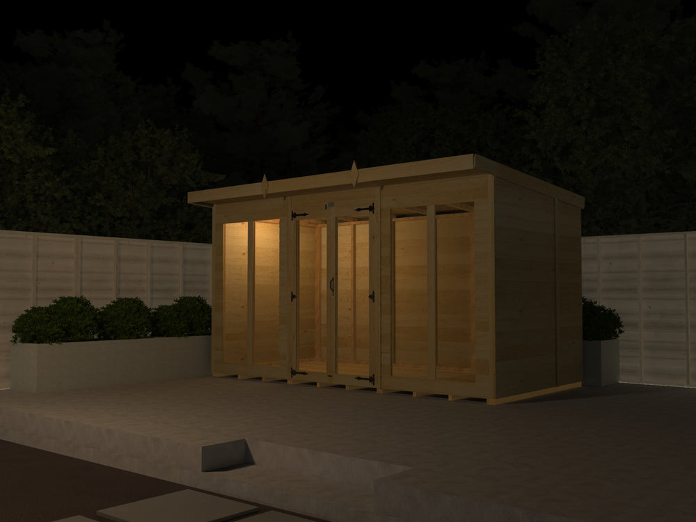 7ft x 10ft Pent Summer House (Full Height Window)