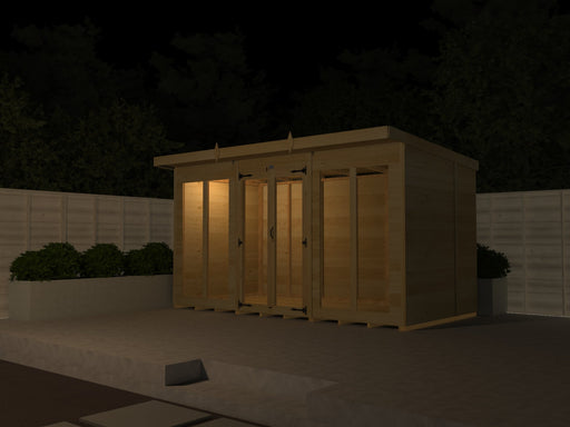 7ft x 10ft Pent Summer House (Full Height Window)