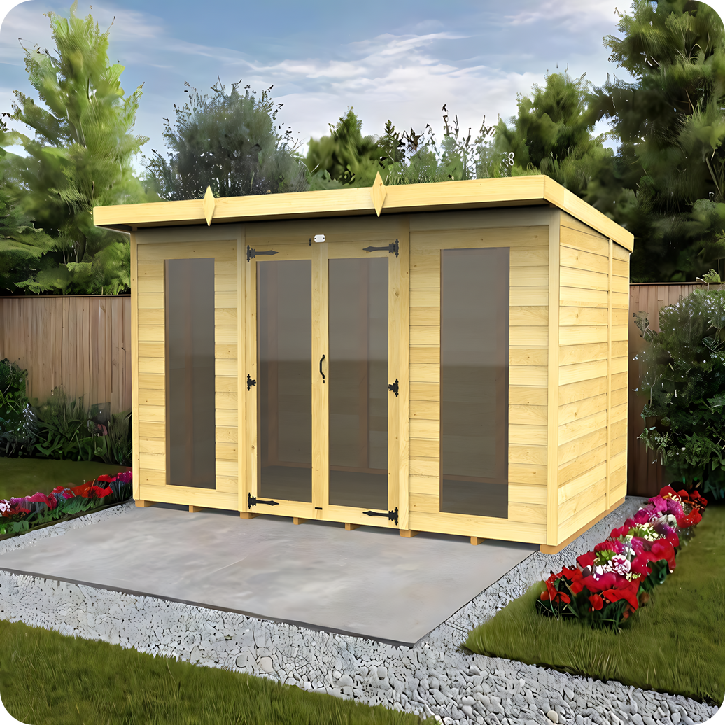 4ft Pent Summer House (Full Height Window)