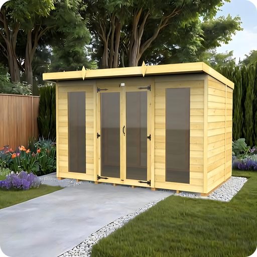 6ft Pent Summer House (Full Height Window)
