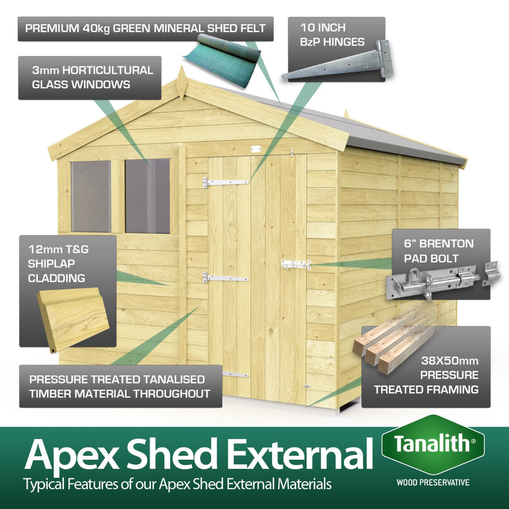 8ft x 19ft Apex Security Shed