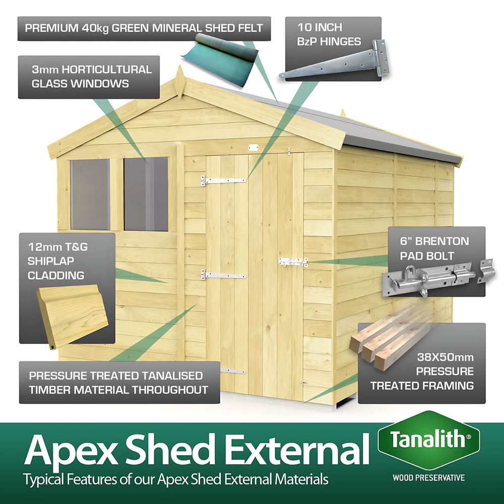 7ft Apex Security Shed