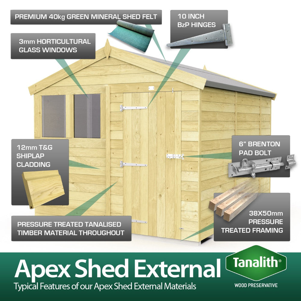 5ft x 20ft Apex Security Shed