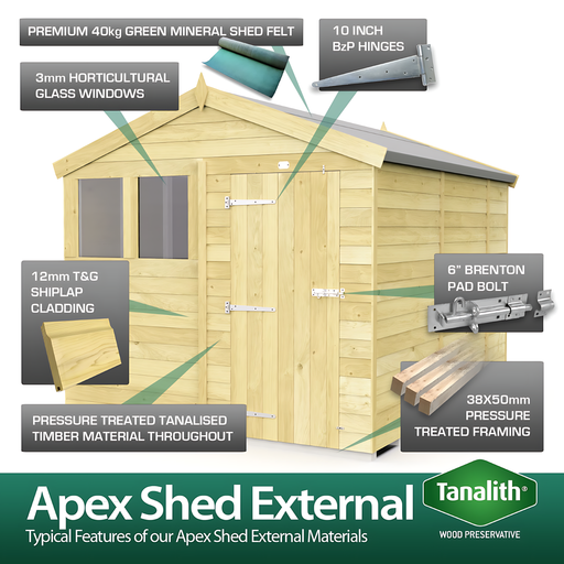 6ft x 11ft Apex Shed