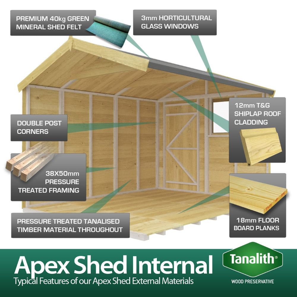6ft x 10ft Apex Security Shed