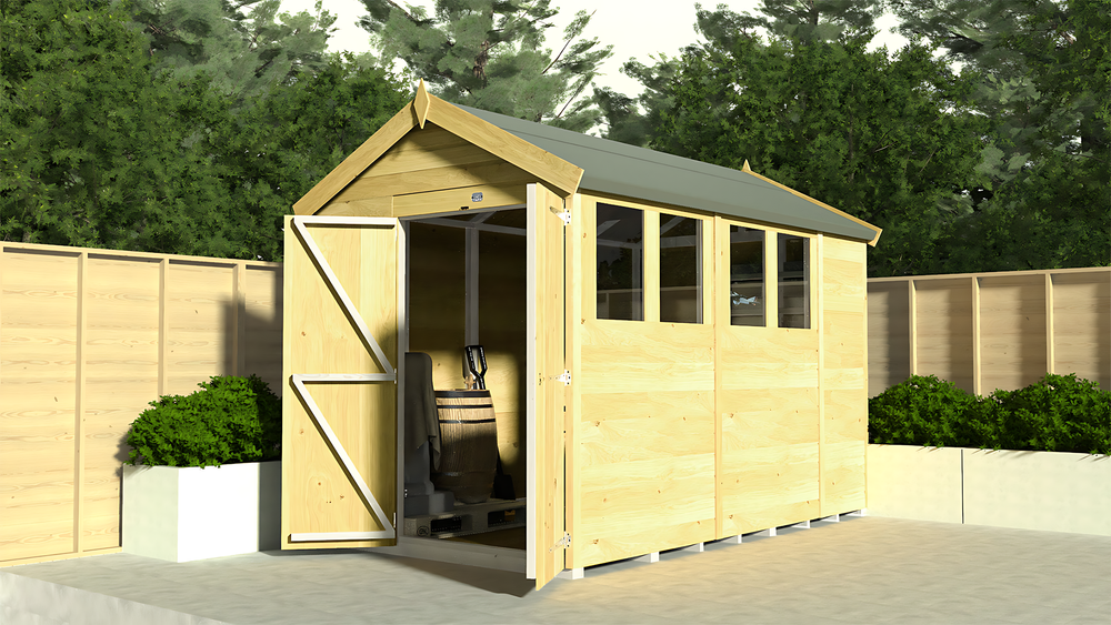 4ft x 19ft Apex Shed