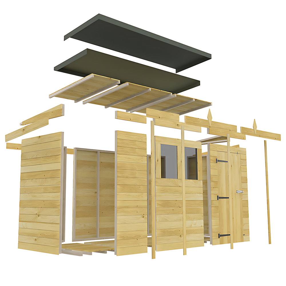 4ft x 20ft Pent Security Shed