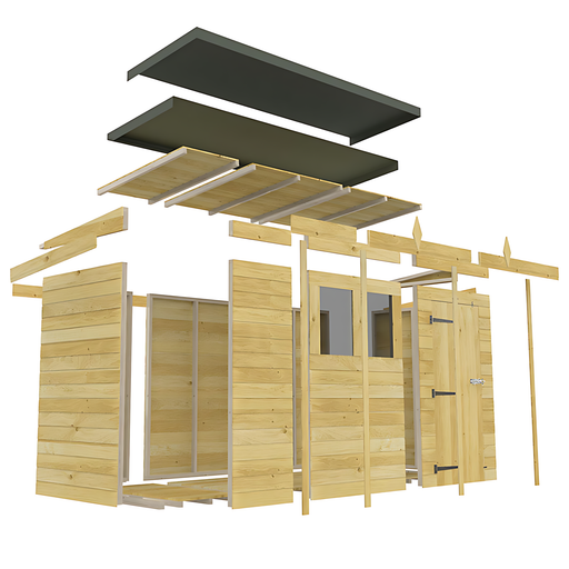 7ft x 17ft Pent Security Shed